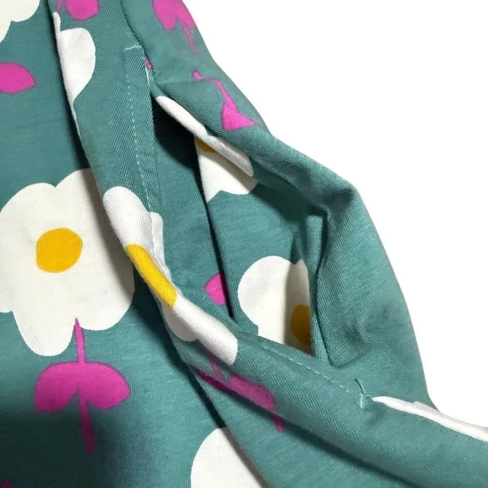 Hanna Anderson Dress US 12 Floral Long Sleeve Swing Cotton Pockets New